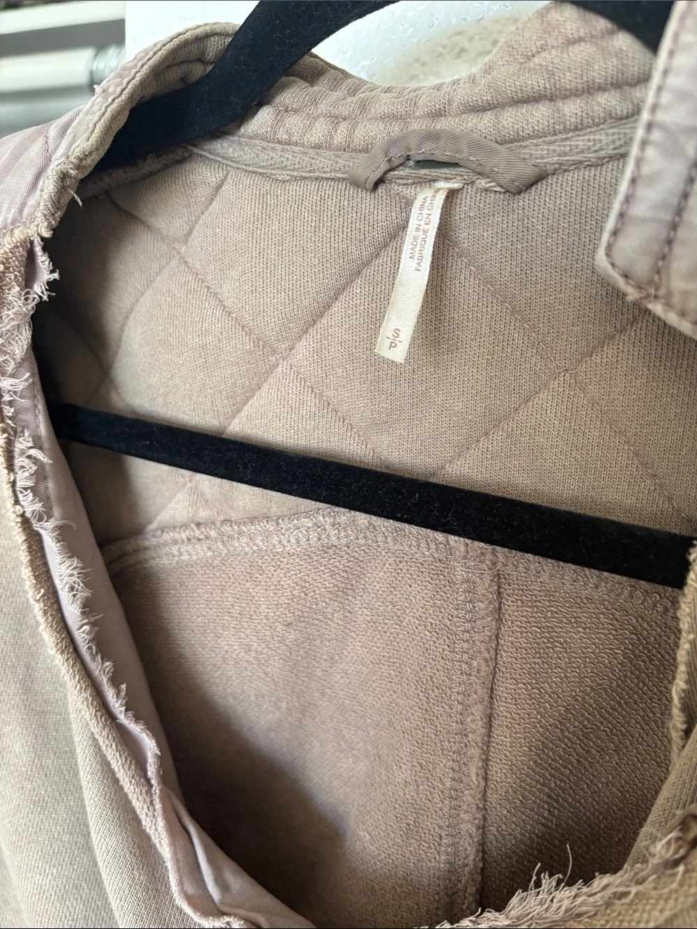 Free People Distressed Taupe Suede-Look Asymmetric Zip Jacket